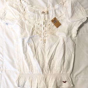 NWT Hollister Betty’s small white blouse top